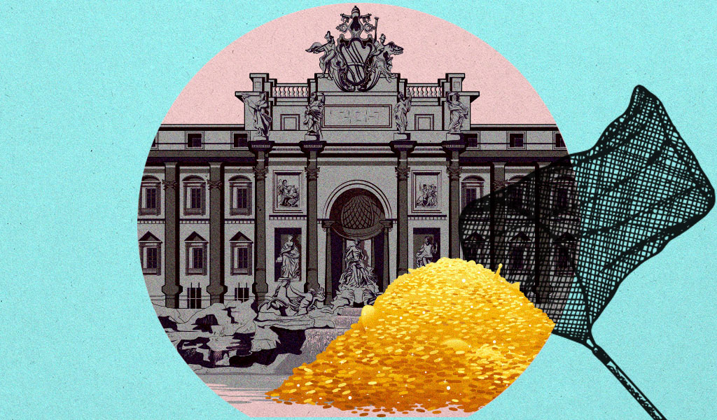 منافسة حامية الوطيس بين بلدية روما والكنيسة على نقود نافورة 